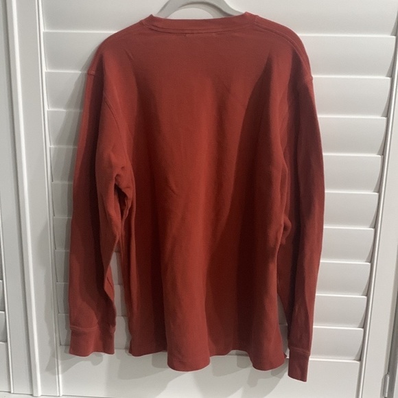 TIMBERLAND Vintage Men rusty orange waffle Thermal knit Shirt long sleeve Medium - Picture 5 of 5